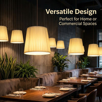 Linen Lampshade for Ceiling Lights with Iron Body Frame, Pendant Lamp Shade for Kitchen and Dining Room, Modern Minimalist