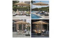 Offset Umbrella with Base Resistant Cantilever Umbrella Water-Repellent for Garden, Poolside