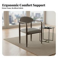 Scalloped rear Chair Light Luxury aesthetic Upholstered Seat Modern Design Floor Protectors for Adults, Homeowners
