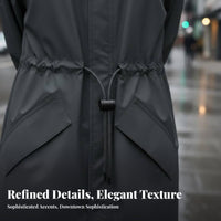 Long Hooded Raincoat Fashionable Design Fashion Rain Jacket Breathable Hooded Raincoat for Commuters, Campers, Rainy Days, Casual Wear, Outdoor