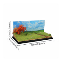 Collection Gift 1:64 Scale Miniature Scene Professional Grade Craft Wetland Grassland Scene Model Dustproof Cover Miniature Landscape Display Case for Hobbyists, Desk, Shelf