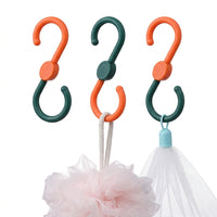 Rotating S Hook for Closet Organizer, Multi-Functional Hanging for Dorm , for Kitchen Wardrobe Door, Green Orange