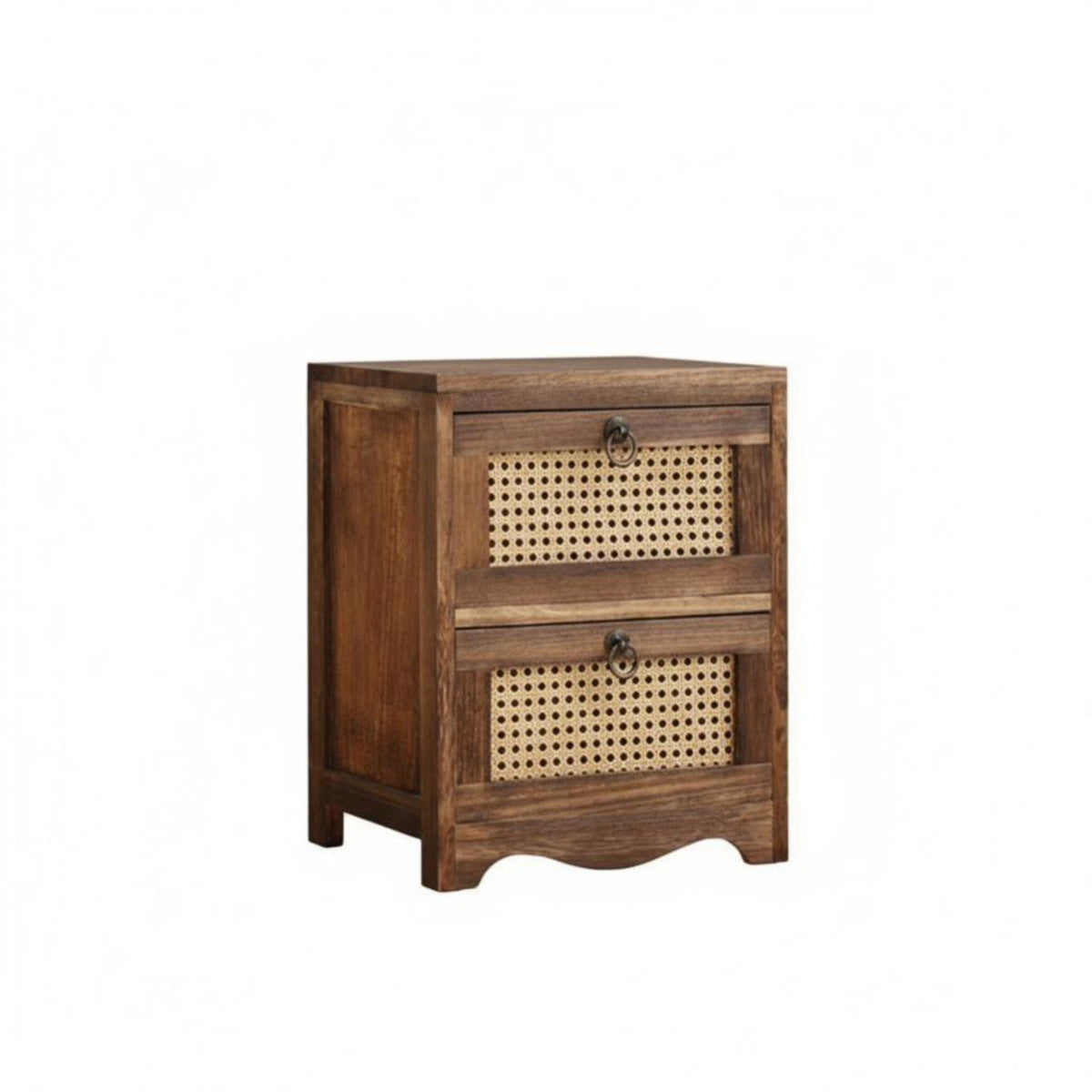 Vintage design Rattan Drawer Nightstand Ample Storage Rattan Drawer End Table Sturdy Construction Bedroom Furniture Easy Assembly for Homeowners, partners, Renters, Living Room, Hallway, Office
