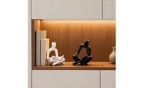 2 Pieces Reading Figurines Matte Reading Statue Minimalist Abstract Human Sculptures for Book Lovers, Readers, Bookshelf, Study Room, Office