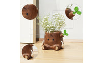 Wooden Pen Holder Solid Wood Stump Pen Holder Wooden Desk Organizer Carved Container Charming for Students, Office, Study
