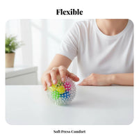TPR Pressure Relief Sphere Textured Stimulation Rainbow Fruit Sphere Colorful Press Toy Long-Lasting Bouncy for Adults
