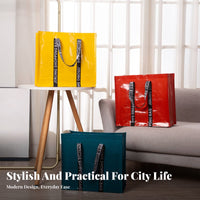 Reusable Shopping Tote Solid Color Reusable Grocery Bag Heavy Duty Foldable Shopping Bag for Commuters, Shoppers, Supermarket, Travel, Daily Use
