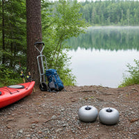 2 Pieces Inflatable PU Tire Kayak Cart Wheel Easy Installation Balloon Beach Wheel for Anglers