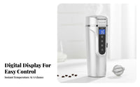 500 Ml Car Heating Cup 12V/24V Universal Electrical Potential Vehicle Electric Kettle Insulated Design Vehicle Mug for Parents, Road Trip, Office