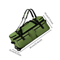 Large Rolling Duffel Bag Foldable Design Extra Large Trolley Bag Heavy Duty Wheeled Travel Backpack for Moving, Camping