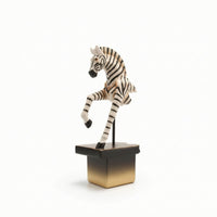 Equine Figurine with Pedestal Rearing Equine Figurine Black