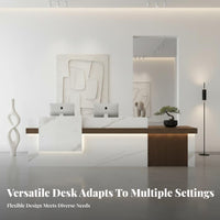 Modern Reception Desk Multi-Use Company Lobby Counter Sturdy Construction Retail Checkout Counter for Business Owners, Office Managers