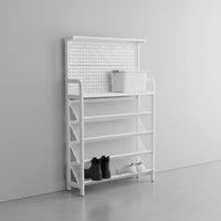 Pegboard Shoe Rack Narrow Shoe Rack Sturdy Footwear Organizer for Behind Door, Hallway