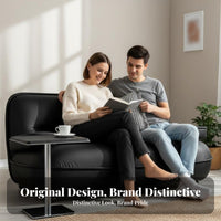 Italian Minimalist Design Beetle-Shaped Sofa Vintage Inspired Upholstered Armchair Sculptural Form Lounge Chair Lowsilhouette for Interior Designers, Apartment Dwellers, Living Room, Bedroom, perusing alcove, Home Office