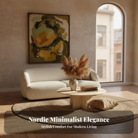 Nordic design Curved Boucle Sofa natural Imperfection Aesthetic stylish Couch Small Space suitable for Home Furniture luxuriously soft seat paddings for Apartment Dwellers, Residents, Families, Living Room, Lounge Area, Bedroom