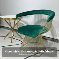 Modern Design Upholstered Armchair Comfortable Cushioning Upholstered Wireframe Chair Curved Backrest Lounge Seat Sturdy Construction for Interior Designers, Business Owners, Reception Area, Living Room, Home Office, Reading Nook
