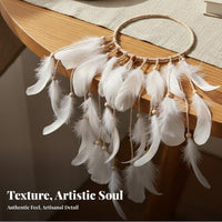 Feather Headband Artisanal Appearance Bohemian Feather Headband Lightweight Indian Look Hair Band for Women, Girls, Costume Events, Photoshoots