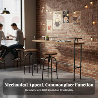 Warehouse Bar Table High Top Narrow Counter-Height Table Set Space-Saving Design Tall Dining Furniture for Apartment Dwellers, Balcony, Kitchen