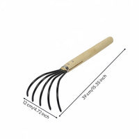 Garden Rake Easy to Apply Hardwood Handle Hand Rake Heavy Duty Hand Tiller Tool for Gardening, Beachcombing
