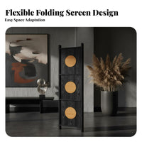 Foldable Arched Panel Screen Freestanding Room Divider Vintage aesthetic Household Furnishing Portable for telecommuting Workers, residents, Interior Designers, Bedroom, Studio Apartment, Home Office, Cafe