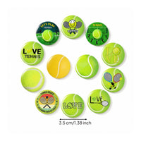 12 Pieces Tennis Fridge Magnetic Pieces Round Refrigerator Sticker Glass