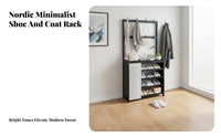Multifunctional Design Entryway Coat Rack with Shoe Shelves Space-Saving Coat Rack Shoe Storage Unit Large Capacity Home Furniture Easy Assembly for Apartment Dwellers, Homeowners, Hallway, Mudroom, Bedroom, Living Room
