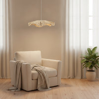 Slimline Pendant Lampshade with Scalloped Edge Bohemian Disc Pendant Light Shade Handmade Rattan Lamp Shade Artisanal for Bedroom