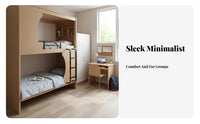 Modern Loft Bed Space Saving Bunk Bed with Storage Sturdy Metal Frame Bedroom Furniture for Students, Young Adults, Dormitory, Student Accommodations