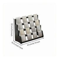Polished Finished 4-Tier Wooden Card Display Stand Rectangular Base Tiered Card Display Rack Tabletop Multi-Purpose