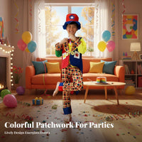 Kids Clown Costume Comfortable Kids Clown Costume Set Lightweight Colorful Clown Outfit for Halloween