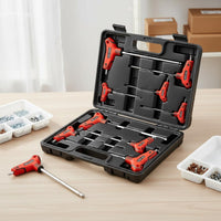 8 Pieces S2 Steel Ball End T-Handle Hex Key Set High Torque T-Handle Hex Key Set Easy Size Marking Hand Tool Rust Resistant