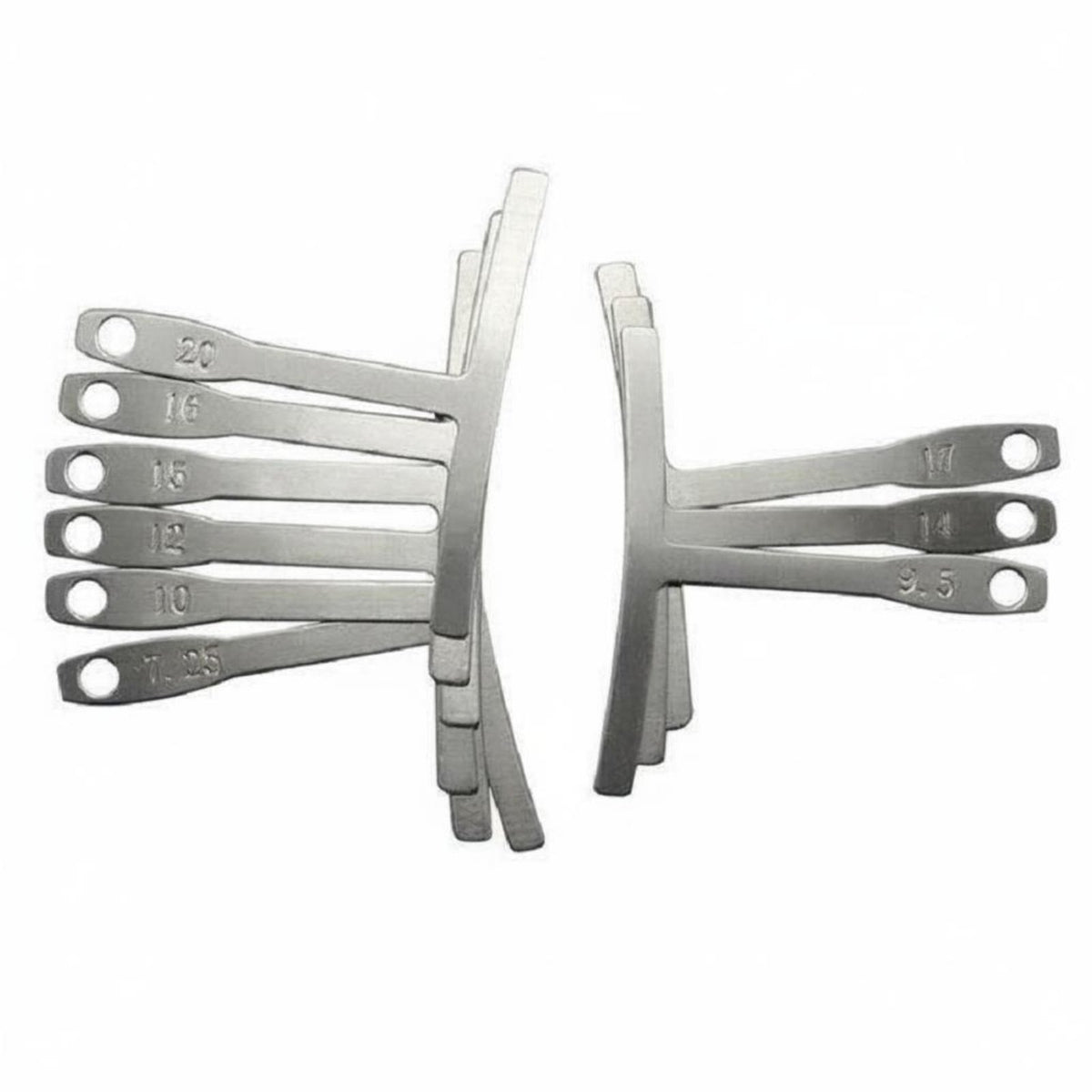 9 Pieces Professional Grade Fretboard Radius Measurement Tool Stainless Steel Fretboard Radius Gauge Portable for DIY Hobbyists, Repair Shop