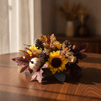 Tabletop Wreath with Candle Holder Decorative Decorations Multicolor for Mantel