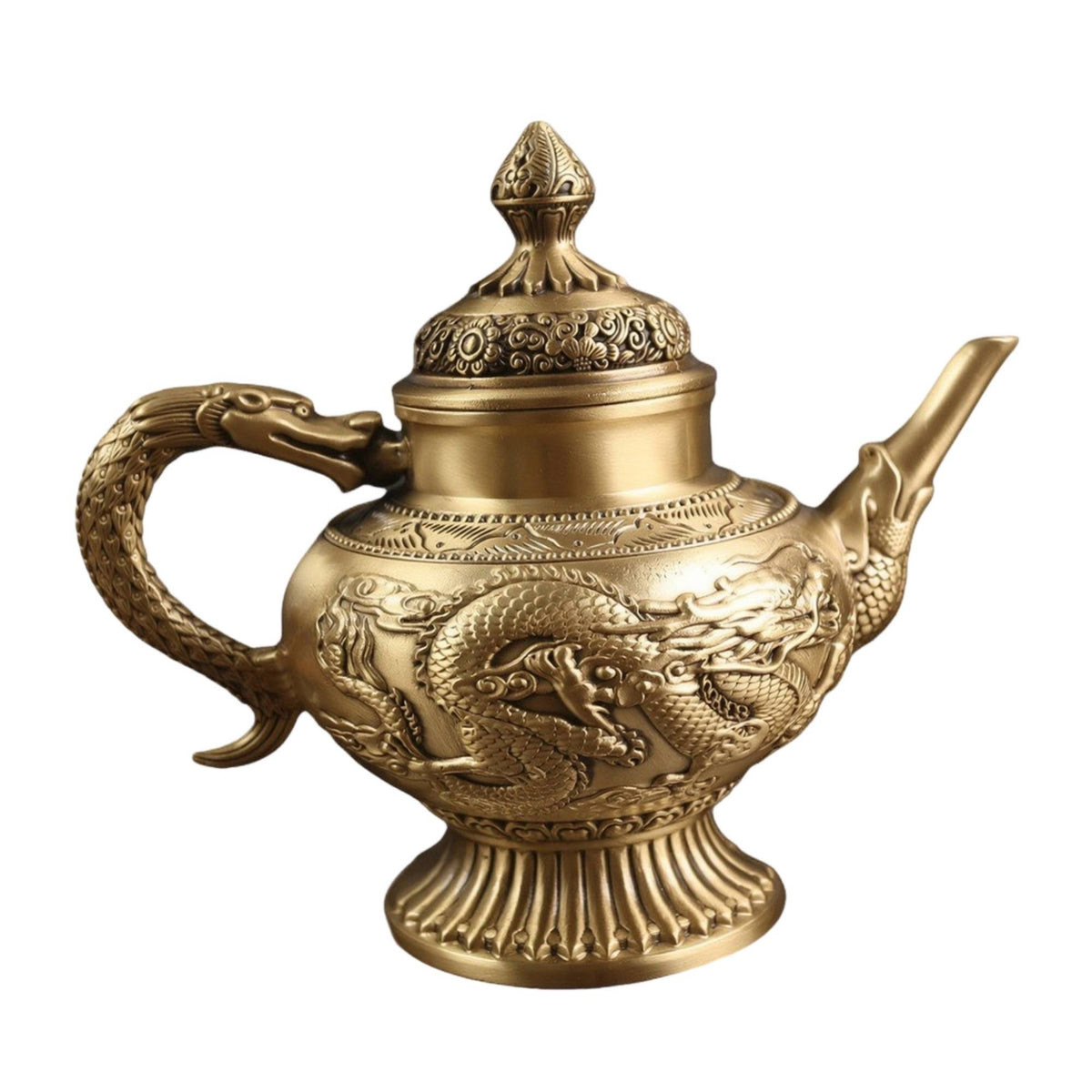 Dragon Teapot Figurine Traditional Chinese Antique Style Teapot Sculpture Vintage Tabletop Ornament for Study