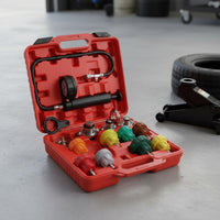 34 Pieces Multiple Adapters Cooling System Pressure Test Kit Wide Compatibility Cooling System Pressure Tester Portable Case Car Cooling Unit Leak Tester for Mechanics, Garage