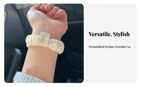 Zipper Closure Anti-Scratch Bracelet Sleeve Cute Bear Design Textile Bangle Protector for Jewelry Lovers, Women, Daily Wear, Driving