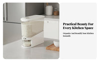 Press-Type Rice Container Airtight Closure Rice Dispenser Grain Storage Container Closure Ed Design Slim Grain Storage Bin