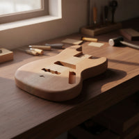 Jazz-Type Bass Body Planed Wood Glued for Luthier