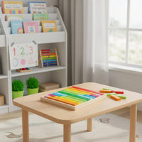 Hands-On Learning Wooden Fraction Strips Color Recognition Colored Counting Sticks Montessori Math Game for Preschoolers, Kindergarteners, Toddlers, Classroom, Homeschool, Playroom