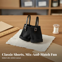 BJD Doll Suspender Shorts Adorable Doll Outfit Versatile Miniature Uniform Outfit for Hobbyists, Dollhouse Display