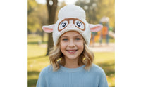 Sheep Head Hat with Glasses Soft Cartoon Sheep Hat Headwear Fancy Dress Headpiece Oversized for Cosplayers, Costume Parties