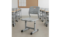 Ergonomic Design Adjustable Student Desk and Chair Set Sturdy Construction Kids Study Table Set Built-in Storage Adjustable Student Desk and Chair Heavy-Duty Steel Frame for Students, Classroom