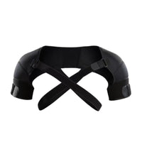Bi-Directional Adjustment Double Shoulder Support Strap Breathable Cross-over Shoulder Harness Injury Protection Posture Corrector Pain Relief for Athletes, Gym