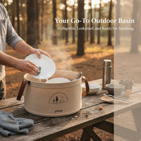 Portable Folding Basin for Outdoor Travel, Laundry, Face Washing, and Foot Soaking - 6.8L/12L