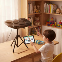 Roll-up Electronic Drum Kit Dynamic Sensitive Portable Drum Set Headphone Support for Beginners, Kids, Practice, Travel