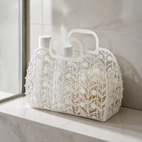 Portable Diamond Soft Bathroom Shower Caddy Basket Foldable Storage Organizer