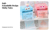 105 Sheets Pull-out Sticky Notes Removable & Repositionable Pearlescent Memo Stickers Waterproof Transparent Sticky Note Roll for Kids, Learning, Home