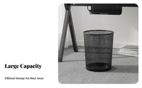 Metal Mesh Trash Can Anti-Rust Wire Mesh Wastebasket Round Uncovered Top Garbage Bin Large Capacity Round Metal Garbage Bin