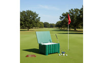Weather Resistant Golf Course Sand Bin Long-Lasting Lidded Divot Mix Container Anti-Corrosion Round Plastic Wood Trash Can