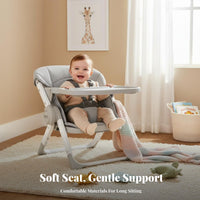 Safe and Stable Portable Feeding Seat Easy to Clean Foldable Floor Seat with Tray Multi-Functional Baby Booster Safety Harness for Toddlers, Grandparents, Home Use, Dining Room, Outdoor, Bathroom